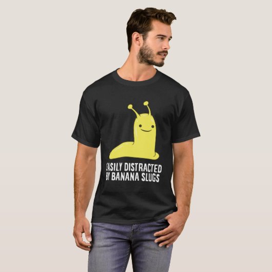 Gemakkelijk afgeleid door bananenslug Funny Banana T-shirt (Voorkant volledig)