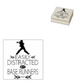 Gemakkelijk afgeleid door Base Runners / Softball Rubberstempel (Gestempeld)