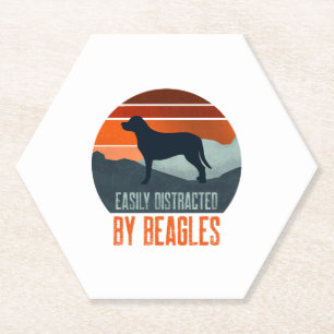 Gemakkelijk afgeleid door Beagles Dog Walking Kartonnen Onderzetters