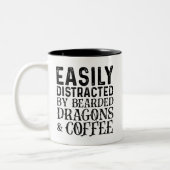 Gemakkelijk afgeleid door bebaarde draken en koffi tweekleurige koffiemok (Links)