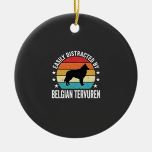 Gemakkelijk Afgeleid Door Belgische Tervuren Hond Keramisch Ornament