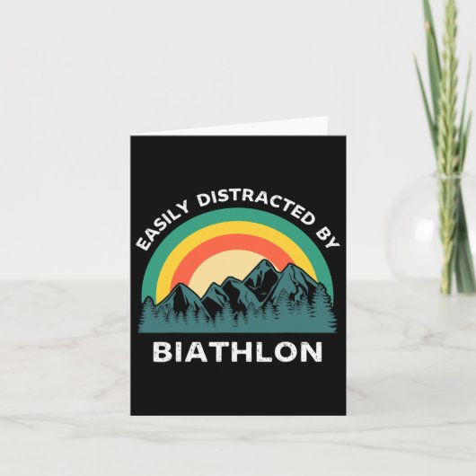 Gemakkelijk afgeleid door biatlon grappige winters kaart (Voorkant)