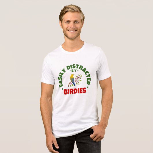 GEMAKKELIJK AFGELEID DOOR BIRDIES GOLF HUMOR Tri-Blend SHIRT (Voorkant volledig)