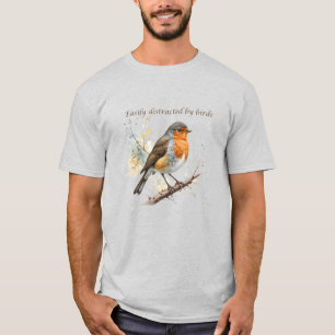 Gemakkelijk afgeleid door Birds Fun Quote T-shirt