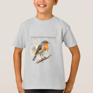 Gemakkelijk afgeleid door Birds Fun Quote T-shirt