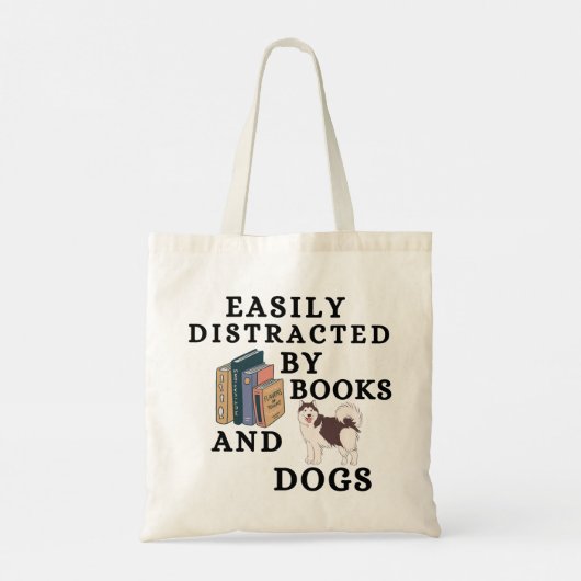 Gemakkelijk afgeleid door boeken en Alaskan Malamu Tote Bag (Achterkant)