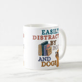 Gemakkelijk afgeleid door Boeken en Franse Bulldog Koffiemok (Voorkant rechts)
