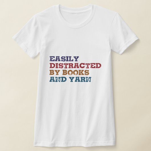 Gemakkelijk afgeleid door boeken en garen-grappig  t-shirt (Laagn)