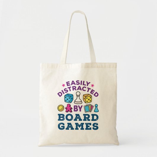 Gemakkelijk afgeleid door bordspellen tote bag (Voorkant)