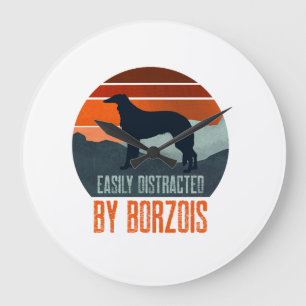 Gemakkelijk Afgeleid Door Borzois Honden Uitlaten Grote Klok