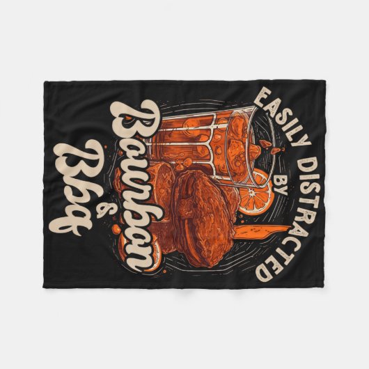 Gemakkelijk afgeleid door Bourbon en BBQ Fleece Deken (Voorkant (Horizontaal))