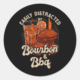 Gemakkelijk afgeleid door Bourbon en BBQ Ronde Sticker