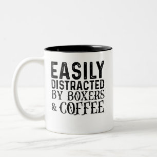 Gemakkelijk Afgeleid Door Boxers En Koffie Tweekleurige Koffiemok