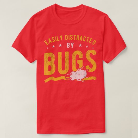 Gemakkelijk afgeleid door bugs t-shirt (Design voorkant)
