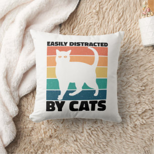 Gemakkelijk afgeleid door Cats kat Kawaii Funny Ca Kussen