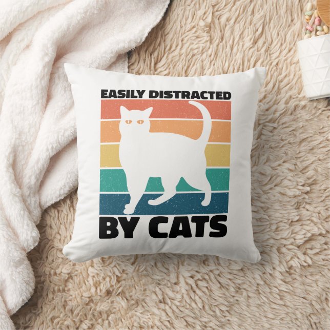 Gemakkelijk afgeleid door Cats kat Kawaii Funny Ca Kussen (Deken)