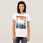 Gemakkelijk afgeleid door Cats kat Kawaii Funny Ca T-shirt (Voorkant volledig)