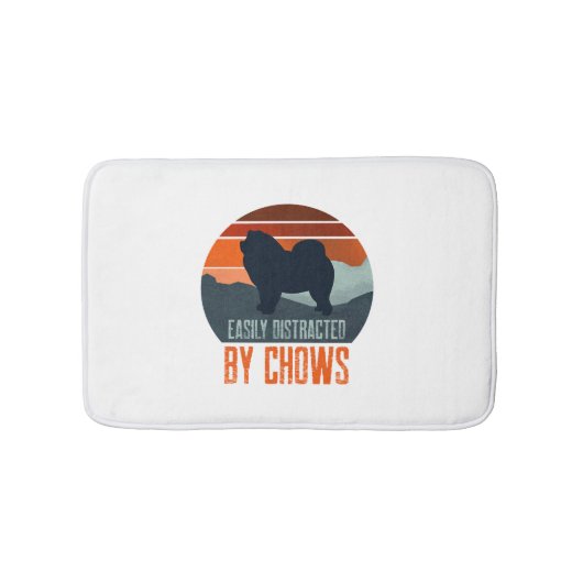 Gemakkelijk Afgeleid Door Chows Die Wandelen Badmat (Voorkant)