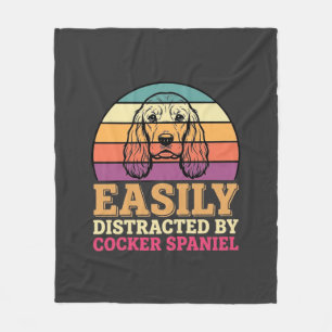 Gemakkelijk Afgeleid Door Cocker Spaniel Retro Hon Fleece Deken
