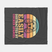 Gemakkelijk Afgeleid Door Cocker Spaniel Retro Hon Fleece Deken (Voorkant (Horizontaal))