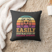 Gemakkelijk Afgeleid Door Cocker Spaniel Retro Hon Kussen (Deken)