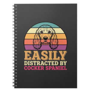 Gemakkelijk Afgeleid Door Cocker Spaniel Retro Hon Notitieboek