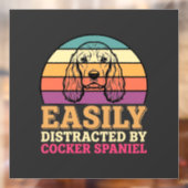 Gemakkelijk Afgeleid Door Cocker Spaniel Retro Hon Raamsticker (Vel 2)