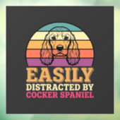 Gemakkelijk Afgeleid Door Cocker Spaniel Retro Hon Raamsticker (Vel 3)