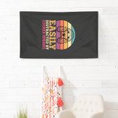 Gemakkelijk Afgeleid Door Cocker Spaniel Retro Hon Spandoek (Insitu)