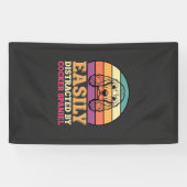 Gemakkelijk Afgeleid Door Cocker Spaniel Retro Hon Spandoek (Horizontaal)