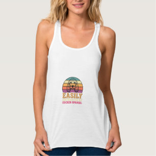 Gemakkelijk Afgeleid Door Cocker Spaniel Retro Hon Tanktop