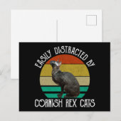 Gemakkelijk Afgeleid Door Cornish Rex Katten Briefkaart (Voorkant / Achterkant)