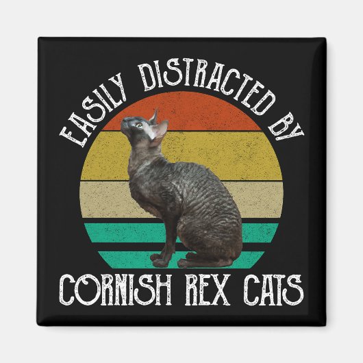 Gemakkelijk Afgeleid Door Cornish Rex Katten Magneet (Voorkant)