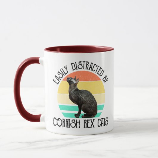 Gemakkelijk Afgeleid Door Cornish Rex Katten Mok (Links)