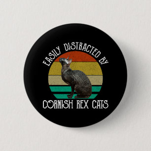 Gemakkelijk Afgeleid Door Cornish Rex Katten Ronde Button 5,7 Cm