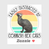 Gemakkelijk Afgeleid Door Cornish Rex Katten Sticker (Vel)