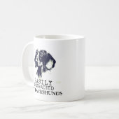 Gemakkelijk afgeleid door Dachshunds zwart en wit Koffiemok (Voorkant links)