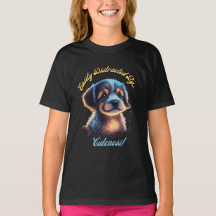 Gemakkelijk afgeleid door de schattigheid van Pupp T-shirt