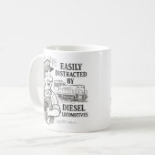 Gemakkelijk afgeleid door diesellocomotieven en tr koffiemok (Voorkant links)