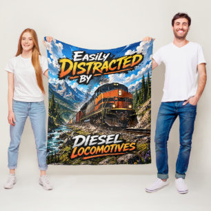 Gemakkelijk afgeleid door diesellocomotieven fleece deken