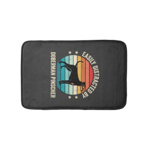 Gemakkelijk afgeleid door Doberman Pinscher Retro Badmat