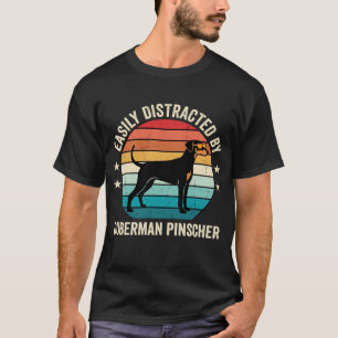 Gemakkelijk Afgeleid door Doberman Pinscher Retro  T-shirt