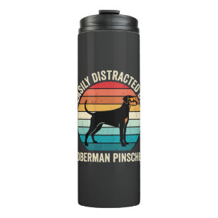 Gemakkelijk afgeleid door Doberman Pinscher Retro Thermosbeker