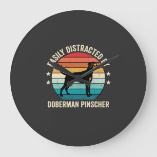 Gemakkelijk afgeleid door Dobermannpinscher Retro  Grote Klok