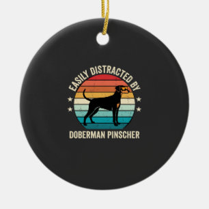 Gemakkelijk afgeleid door Dobermannpinscher Retro Keramisch Ornament