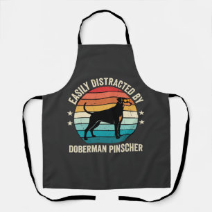Gemakkelijk afgeleid door Dobermannpinscher Retro Schort