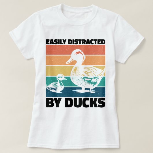 Gemakkelijk Afgeleid Door Eenden Liefhebber Cool F T-shirt (Design voorkant)