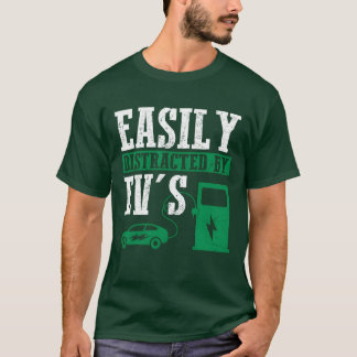 Gemakkelijk Afgeleid Door EVs Elektrische Auto EV T-shirt