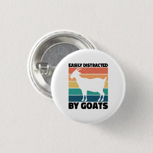 Gemakkelijk afgeleid door geitenliefhebbers Kawaii Ronde Button 3,2 Cm