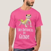 Gemakkelijk afgeleid door gekko's Leopard Gecko Lo T-shirt (Voorkant)